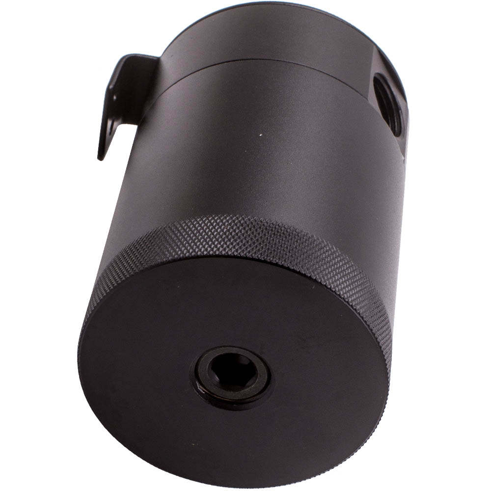 Universal 2 Port Oil Catch Can Tank Compact Auto Baffled Air-Oil Separator Black