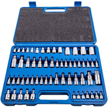 Laad de afbeelding in de galerijviewer, 60pcs Master Torx Socket External Star Plus Bit Tamper Proof Tool Kit 3/8