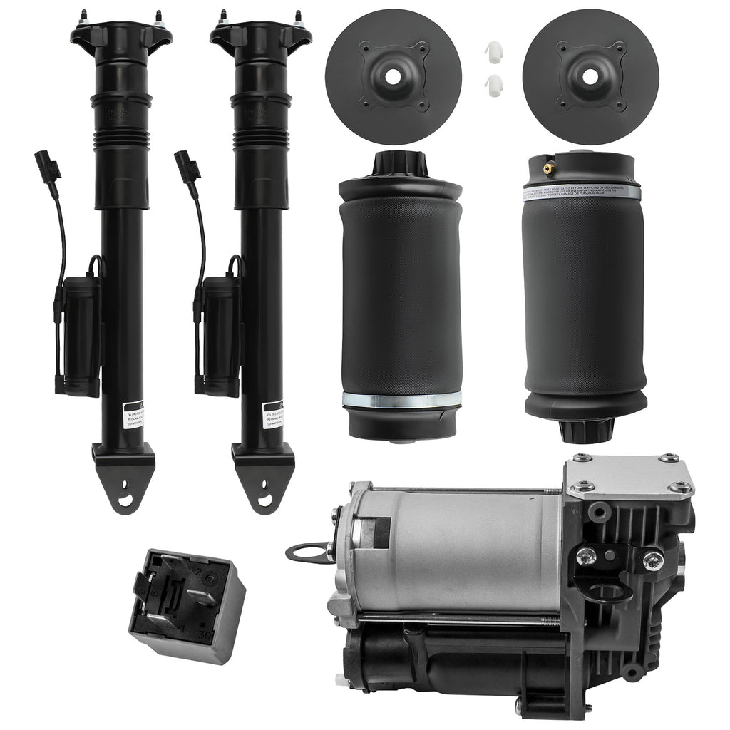 2X Federbeine + 2X Luftbalg Hinten mit Kompressor compatible for Mercedes M ML GL W164 X164