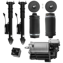 Laad de afbeelding in de galerijviewer, 2X Federbeine + 2X Luftbalg Hinten mit Kompressor compatible for Mercedes M ML GL W164 X164