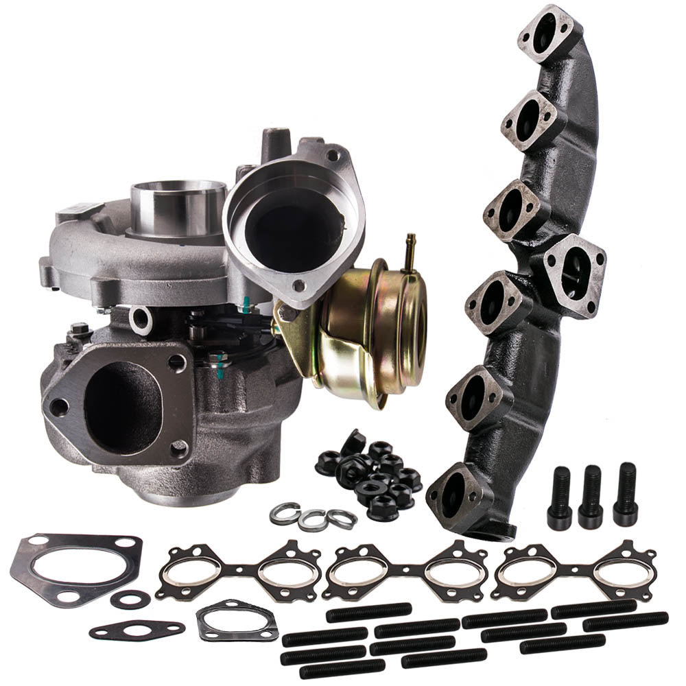 Turbocompressore E Collettore Di Scarico compatible for Bmw E53 X5 Suv 218 Hp 3.0d M57n Kit