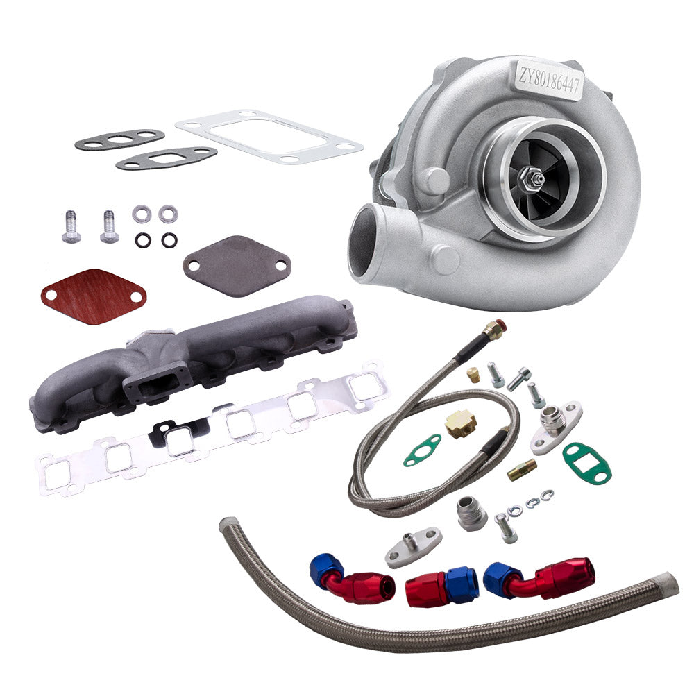 T04E Turbo y Línea de aceite y Kit de colector compatible for Nissan Patrol Safari Y60 Y61 TD42 TB42