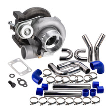 Laad de afbeelding in de galerijviewer, Universal T25 T28 Turbo en 3 inch 76mm Intercooler Piping pipe Blue hose Kits