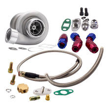 Laad de afbeelding in de galerijviewer, voor GT45 Turbo T4 V-BAND 78Trim 600+HP Boost+Oil Feed /Oil Drain Return Line