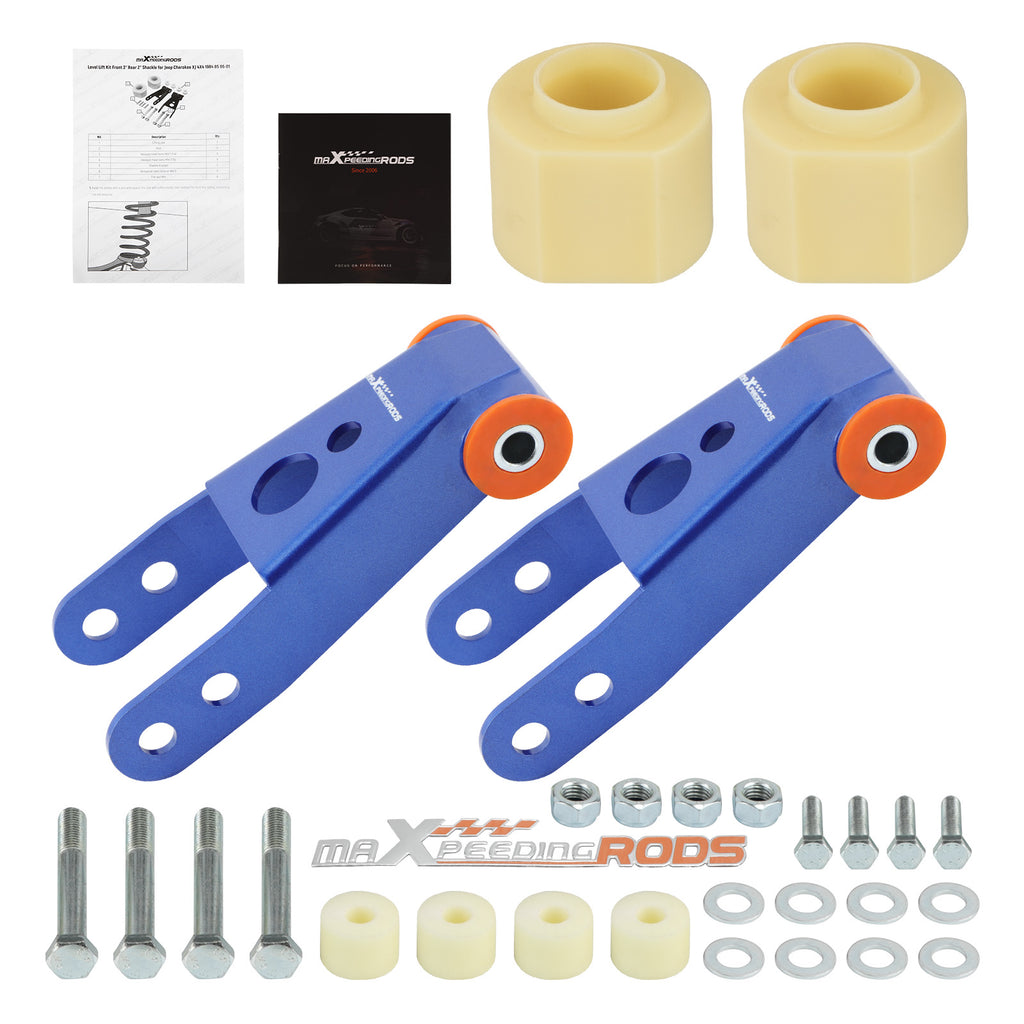 Full 3 + 2 Steel Shackles Lift Kit geschikt voor Case Drop geschikt voor Jeep Cherokee XJ 1984-2001