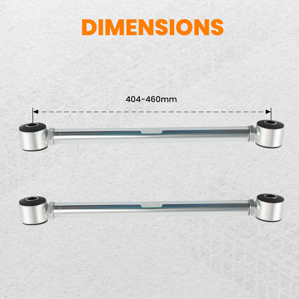Adjustable Pair Rear Strut Rods Kit with Rubber Bushings compatible for Corvette 1963-1979