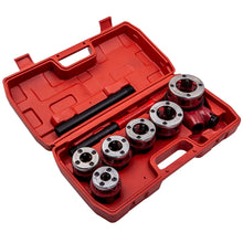Laad de afbeelding in de galerijviewer, 8x Pipe Threading Kit BSPT Thread Cutting Steel Threader Plumbers Set