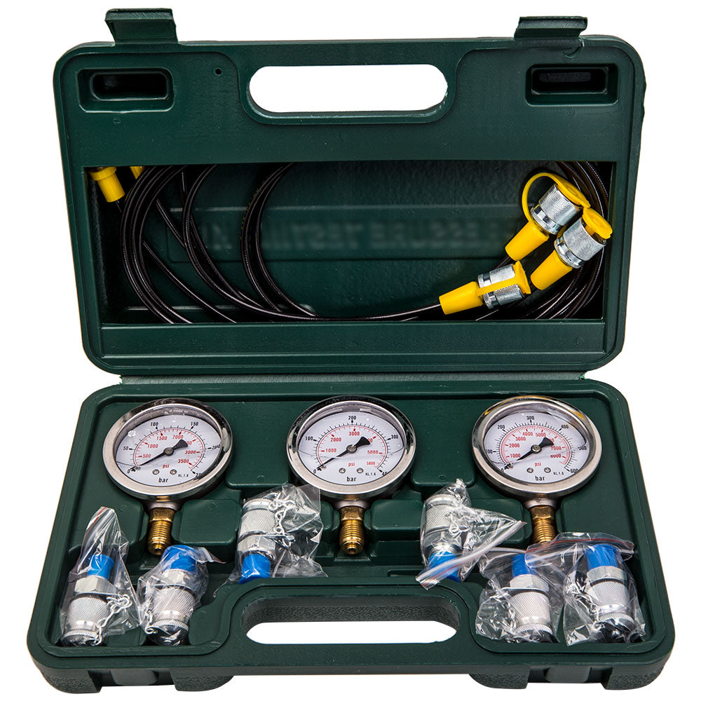Hydraulic Pressure Gauge Test Kit Excavator Portable Tester