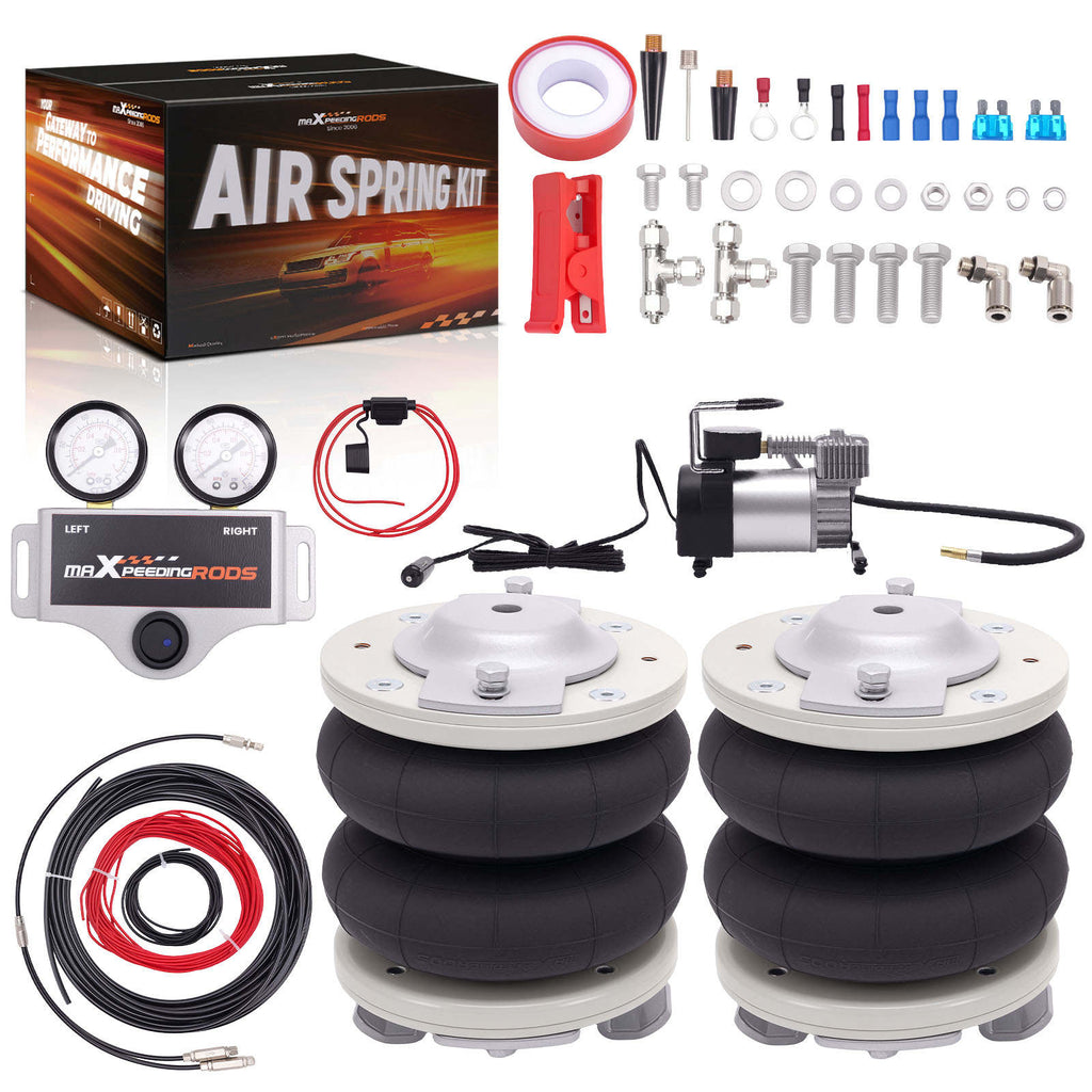Air Suspension Kit W/ Dual Gauge Compressor compatible for Peugeot Boxer 1994-2024 4000KG