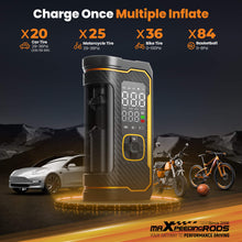 Laad de afbeelding in de galerijviewer, maXpeedingrods Tire Inflator Portable Air Compressor 150PSI Cordless Car Tire Air Pump with Digital Dual Displays, LED Light, Auto Shut-Off, Memory Function, Air Pump for Car, Bike, Motorcycle, Ball
