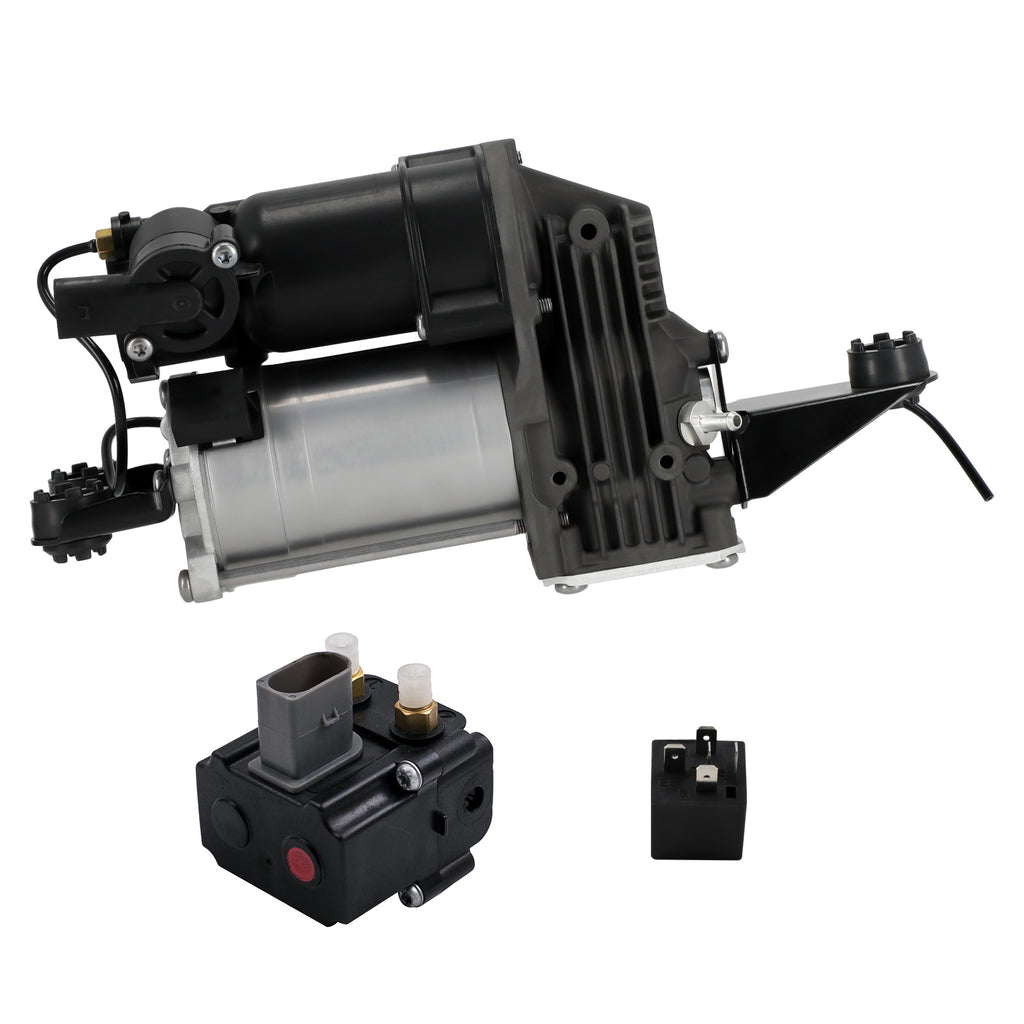 Air Ophanging Compressor Pump + Valve Block geschikt voor BMW 5 Series E61 525d W/ Relay