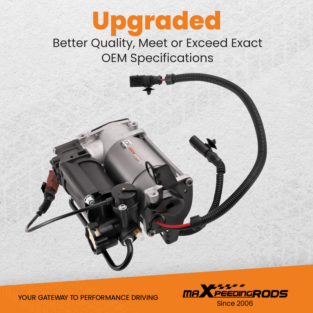 Compressor Air Suspension compatible for Audi A6 A8 V6 compatible for V8 Only for 6-8 Cylinders 4E0616005F