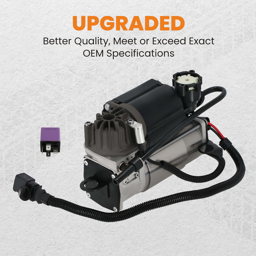 Air Suspension Compressor Pump & Relay Kit compatible for Audi Allroad Quattro C5/4B 01-05