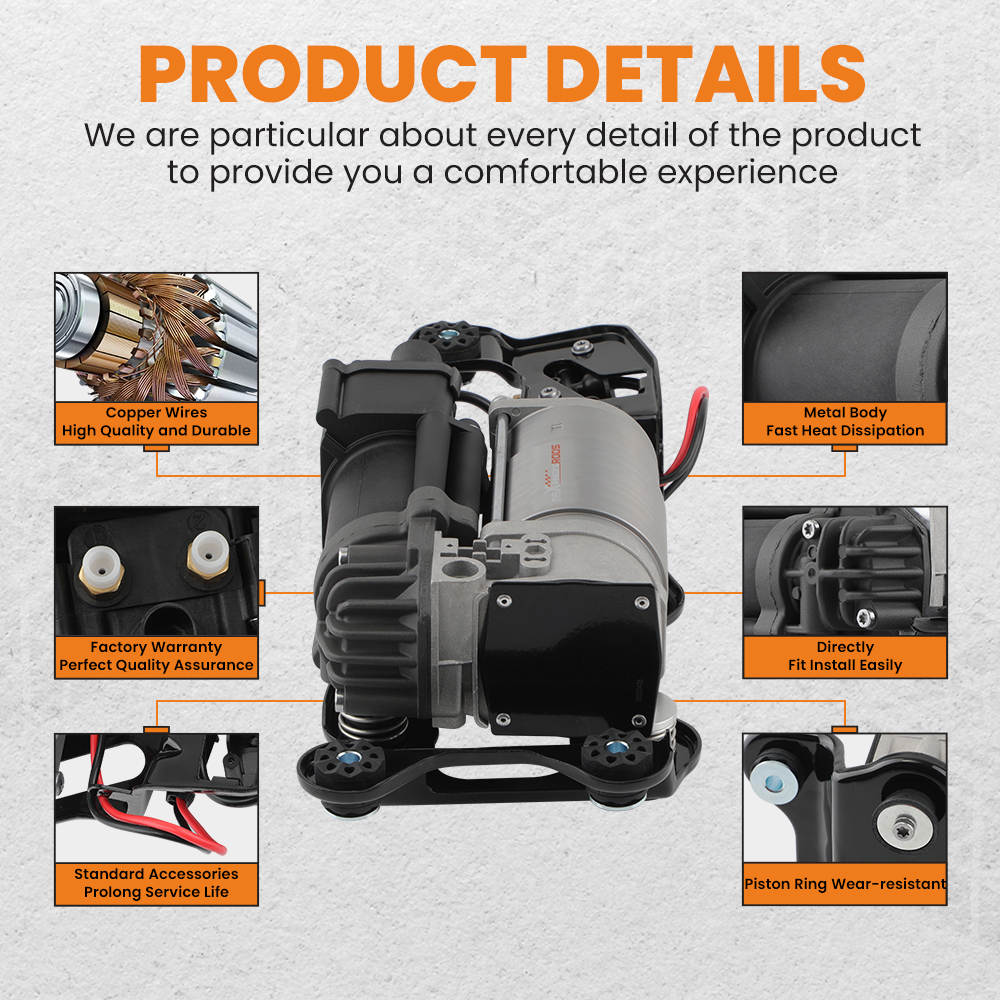 Air Suspension Compressor Pump W/ Valve Block compatible for BMW X5 2014-2018 37206875177
