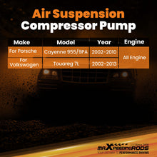 Laad de afbeelding in de galerijviewer, Compressor Air Ride Suspension Pump compatible for Porsche Cayenne 955/9PA 2002-2010