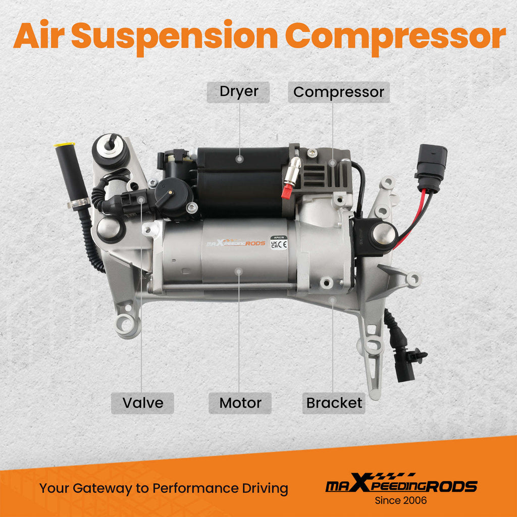 Air Suspension Compressor W/ Bracket compatible for Porsche Cayenne compatible for VW Touareg 7L0616007B