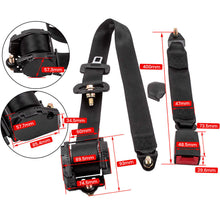 Laad de afbeelding in de galerijviewer, Universal 3 Point Inertia Seats Belt Kit Car Truck Adjustable Safety Belts black