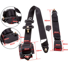 Laad de afbeelding in de galerijviewer, Universal 3 Point Inertia Seats Belt Kit Car Truck Adjustable Safety Belts black