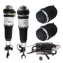 Laad de afbeelding in de galerijviewer, 2X Federbeine Vorne + 2X Federbalg Hinten + Kompressor compatible for Audi A6 C6 4F S6