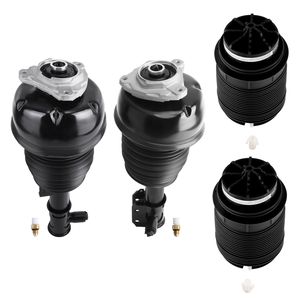 2X Federbeine Vorne + 2X Luftbalg Hinten compatible for Mercedes E-Klasse W212 S212 4matic