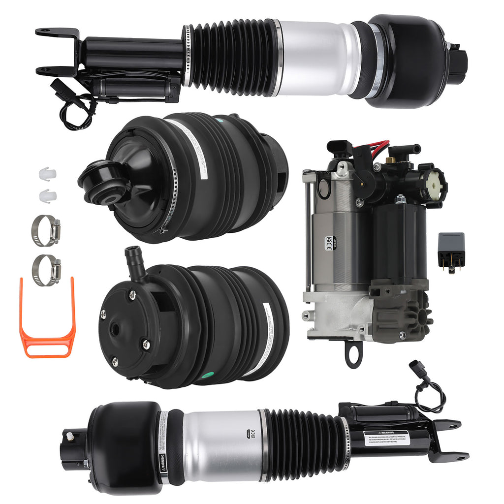 Voor Air Shocks + Achter Bags + Pump geschikt voor Mercedes Benz E500 5pcs Voor Achter Rechts
