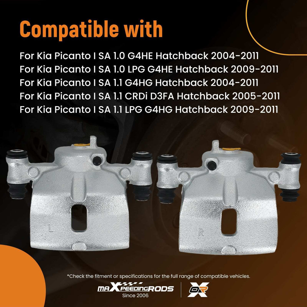 Front Brake Caliper Left Right compatible for Kia Picanto I SA 2004-2011 58110-07500 241mm