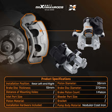 Laad de afbeelding in de galerijviewer, 2x Electronic Brake Caliper Rear compatible for Golf MK 7 compatible for Audi A3 TT compatible for Seat Leon 14-20 272mm