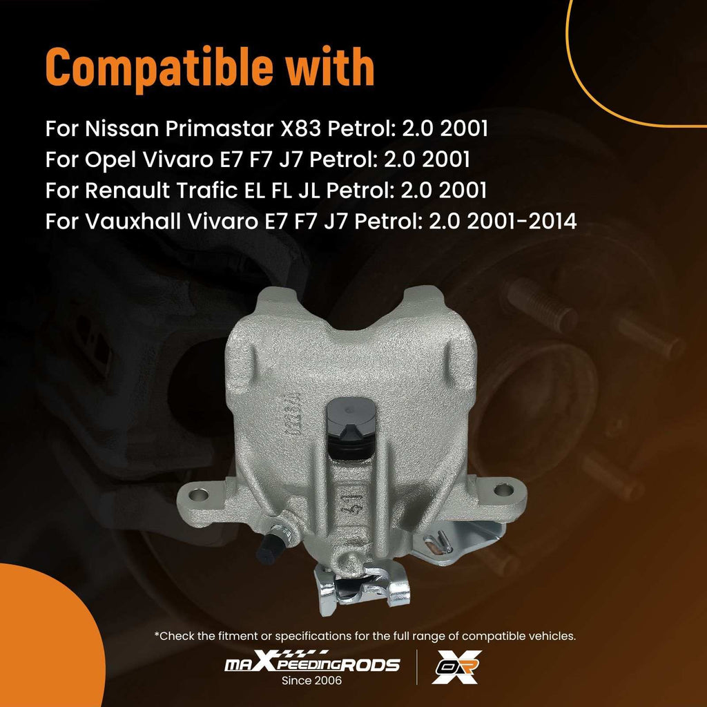 Rear Right Brake Caliper compatible for Vauxhall Vivaro F7 J7 E7 compatible for Nissan Primastar X83