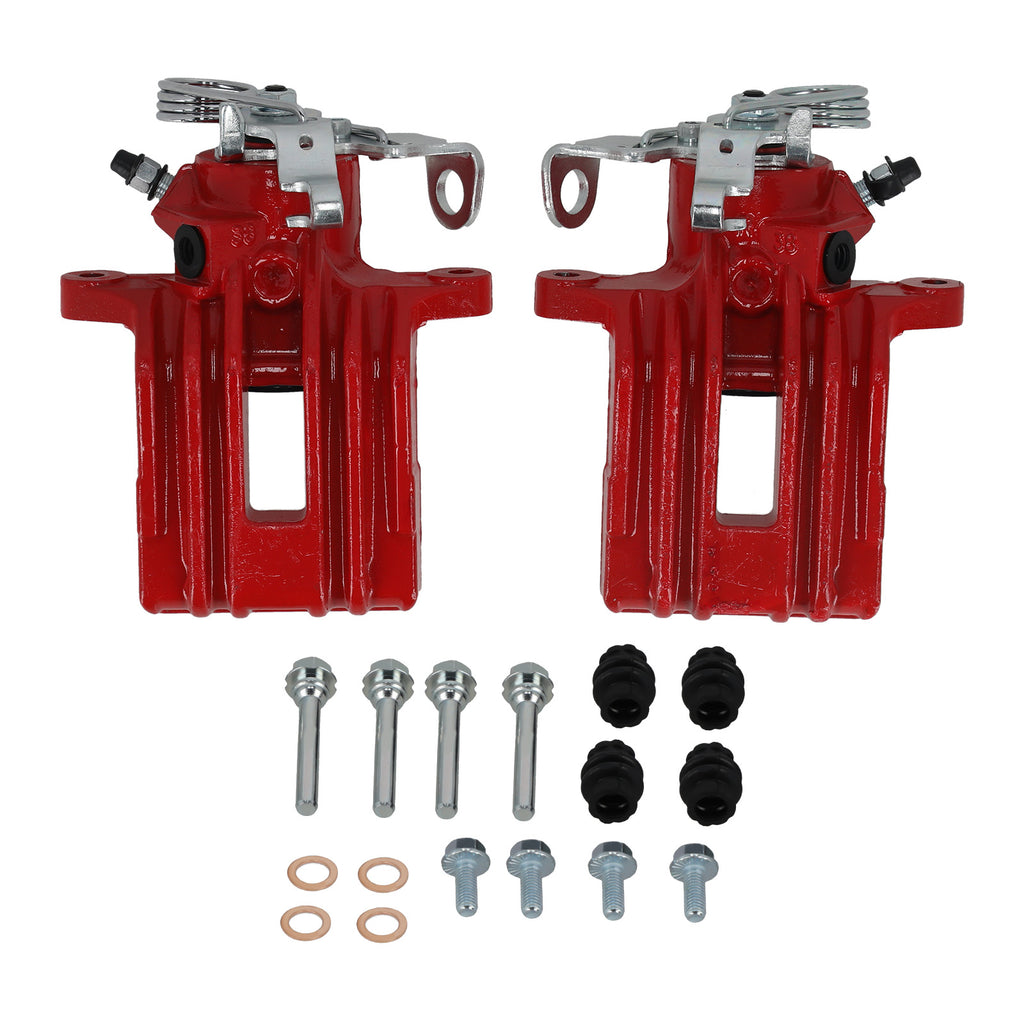 Pair of BRAKE CALIPER Achter Links + Rechts geschikt voor VW GOLF MK 4 1J Nieuwe C 1Y POLO Red