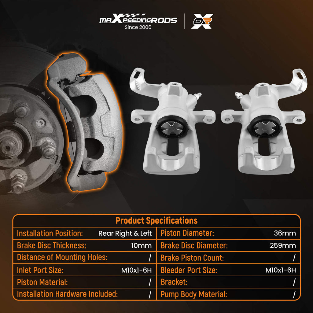Pair Rear L R Brake Caliper forMini R56 Cooper 2006 Cabriolet R57 34216785611