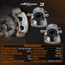 Laad de afbeelding in de galerijviewer, Front Brake Calipers Pair compatible for Mercedes A-Class W169 B-Class W245 2004-201222mm