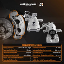 Load image into Gallery viewer, 2x Rear Brake Caliper compatible for Opel Astra H GTC Twintop 2004-2014 93179156 93179157