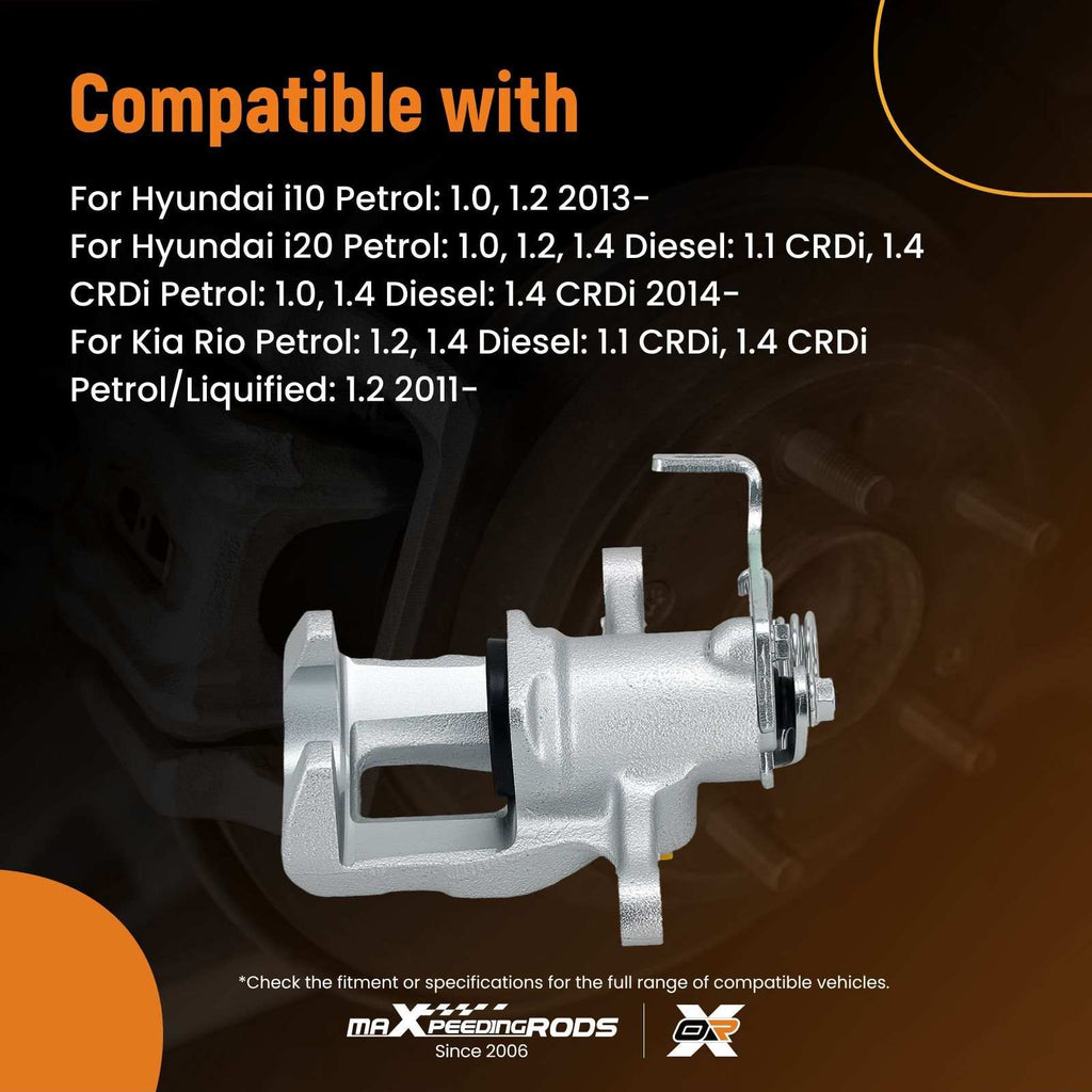 Brake Caliper Rear Right compatible for Hyundai i10 i20 1.0 1.2 compatible for Kia Rio 1.1 1.4 CRDi 34mm