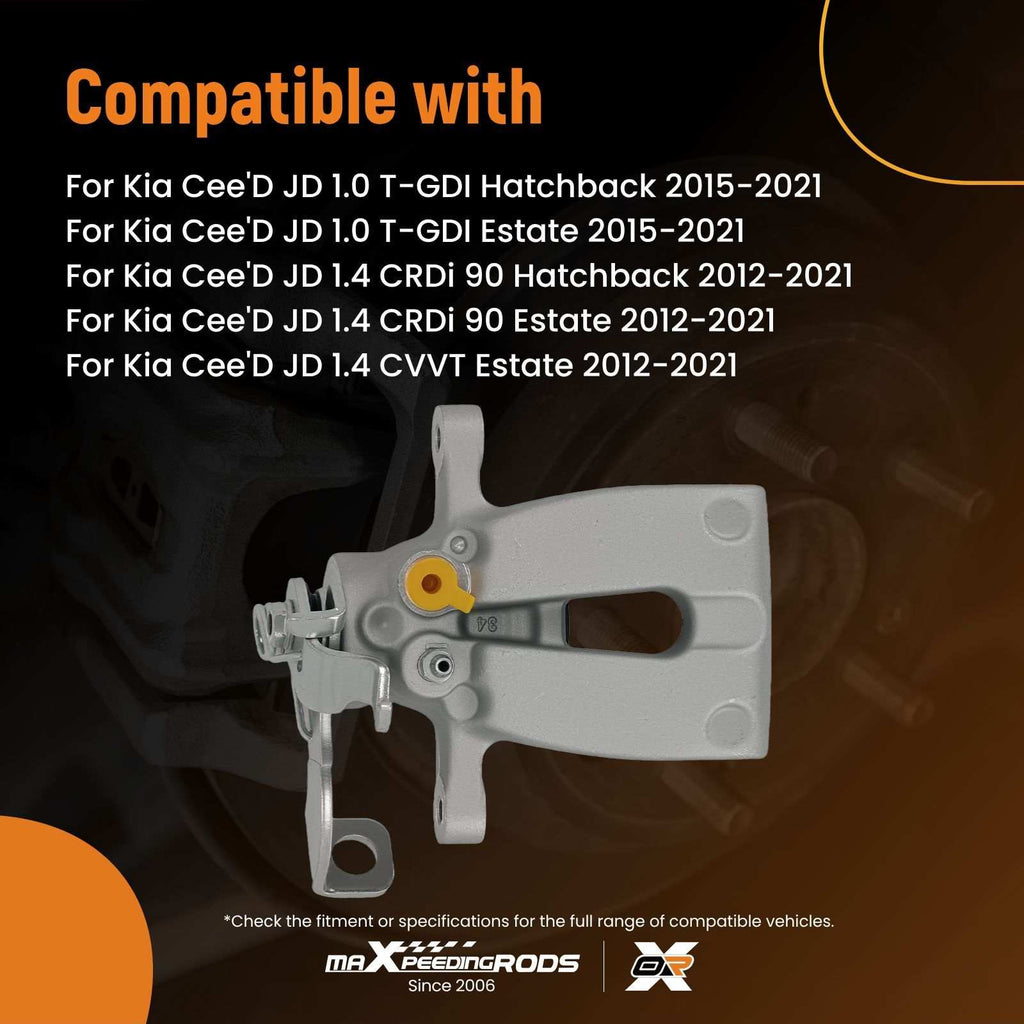 Rear Left Disc Caliper compatible for Kia Ceed Pro Ceed JD 12-On 1.0 1.4 1.6 344982 262mm