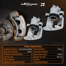 Laad de afbeelding in de galerijviewer, Pair Front Floating Brake Caliper compatible for Ford Focus MK1 1.6 1.8 2.0 1998-2004 54mm