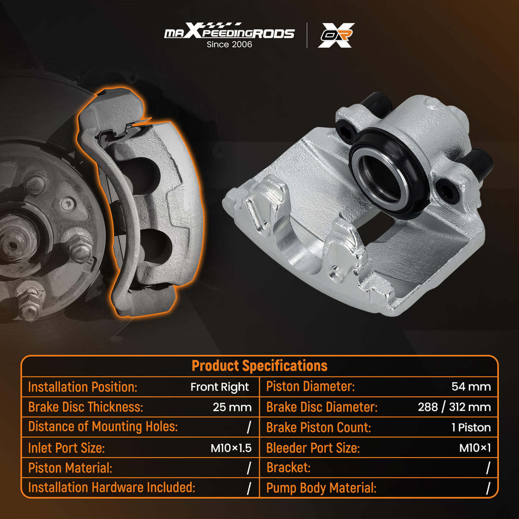 Brake Caliper Front Right compatible for Audi A1 A3 TT 8P1 compatible for Seat Skoda  Compatible for VW Scirocco 137 137