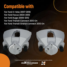 Load image into Gallery viewer, Front L+R Brake Caliper compatible for Volvo S40 V50 2005-2012 compatible for Ford Focus 2004-2018 57mm