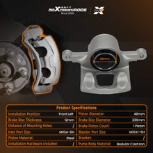 Laad de afbeelding in de galerijviewer, Brake Caliper Front Left compatible for Chevrolet Matiz 2005- Spark compatible for Daewoo Matiz 343384