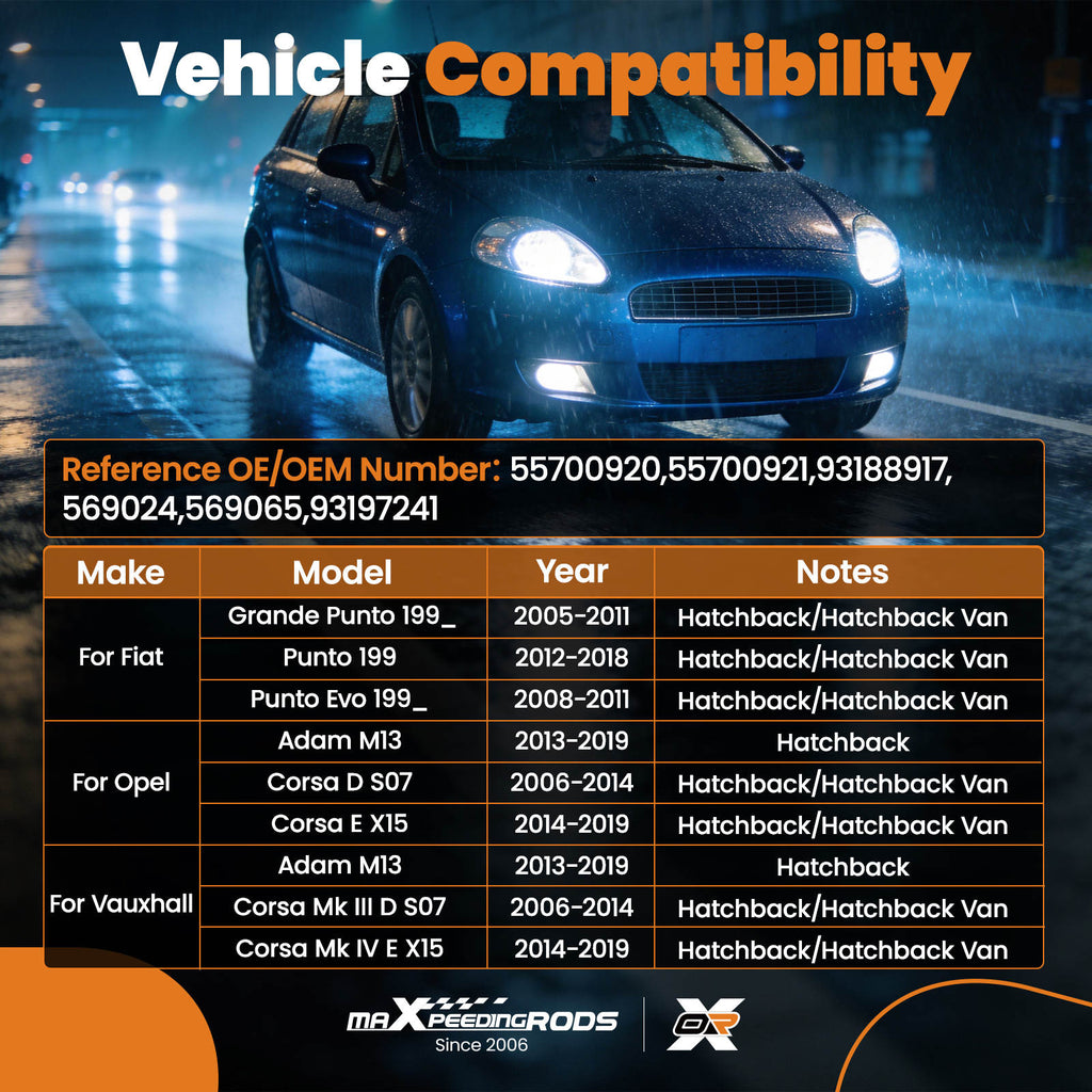 2x Front Brake Disc Left Right compatible for Opel Corsa D S07 2006-2014 93197241 257mm