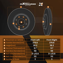 Load image into Gallery viewer, Front Brake DiscsPads Set compatible for Smart Fortwo 451 0.8 CDI 2007-2022 4341V001