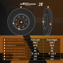 Laad de afbeelding in de galerijviewer, Front Brake Discs and Pads compatible for VW Touareg 7LA/7P5 2002-2014 95535140140