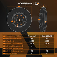 Load image into Gallery viewer, Vented Brake DiscsPads Set Front 288mm compatible for Audi A4 B5 B6 B7 A6 C5 4A0615301C