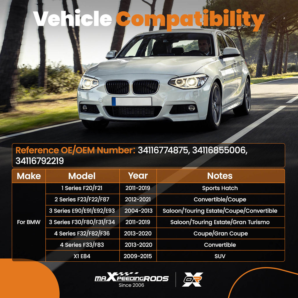 Pair Front Brake Disc Left Right compatible for BMW 3 Series F30 F31 2.0 34116792219 312mm