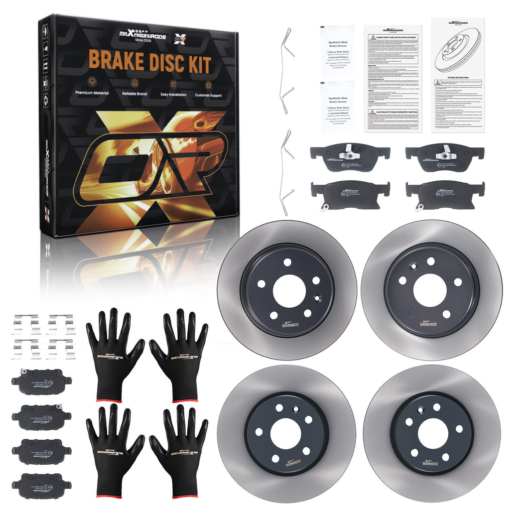 4 Brake Discs 8 Pads geschikt voor Opel Astra K 1.0L 1.4L 1.6L 2015-2022 Full Kit