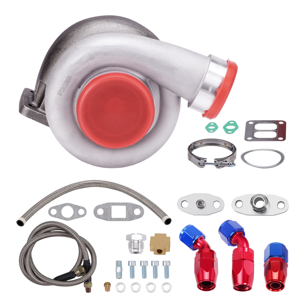 voor GT45 Universal Turbo Turbo A/R 1.05600+ BHP w/ Oil Feed Drain Lines
