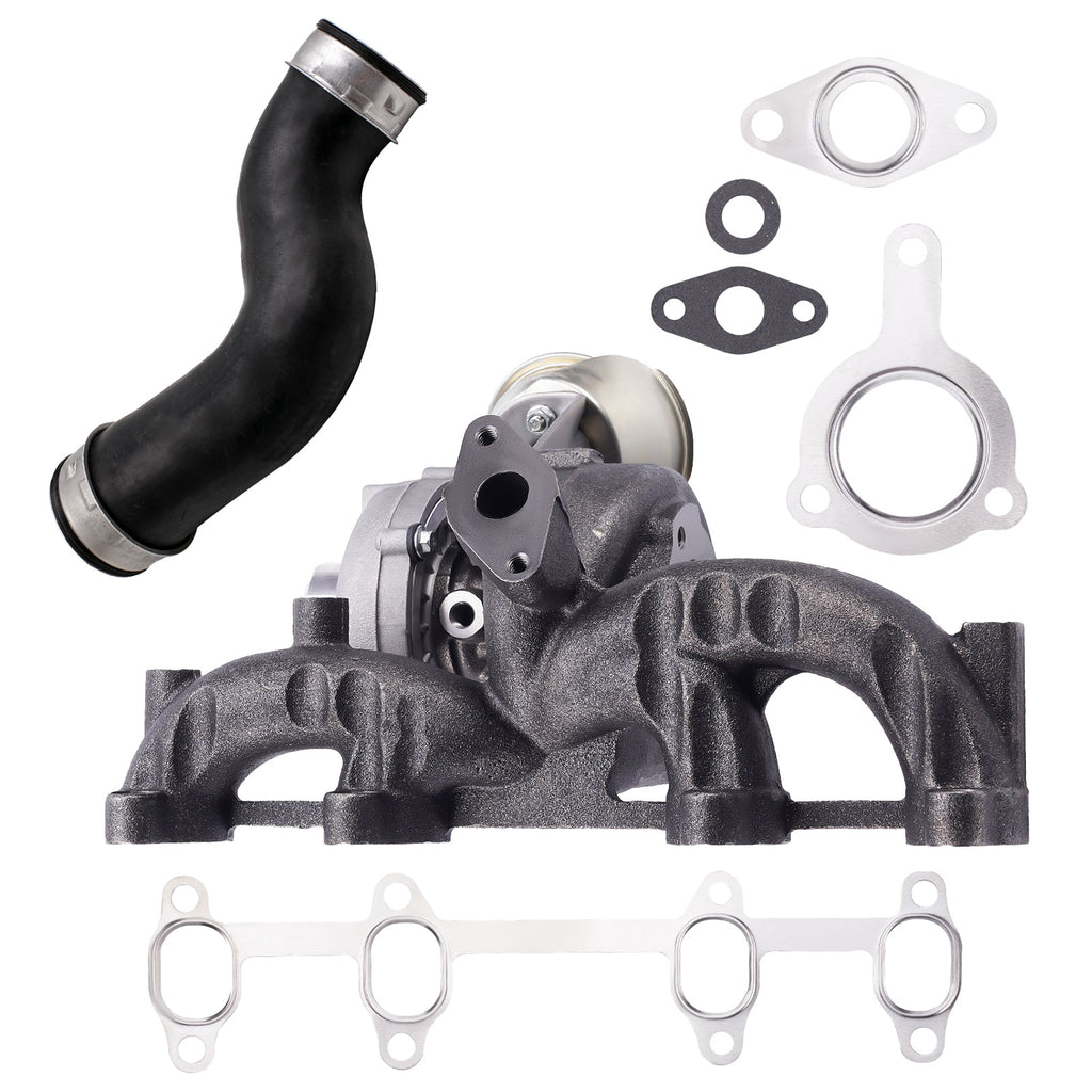 Complete Turbo w/ Intercooler Hose voor GT1749V geschikt voor Audi A3 geschikt voor Skoda 1.9TDI 115HP