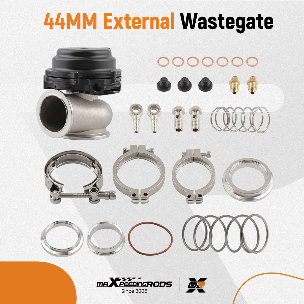 44mm External Wastegate w/ V-Band Flanges (Contains PSI Springs -7PSI/14PSI) 1PC
