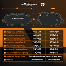 Laad de afbeelding in de galerijviewer, Front LeftRight Brake Pads compatible for Audi Q5/A6 C7 Avant 2008-2018 4G0698151AA