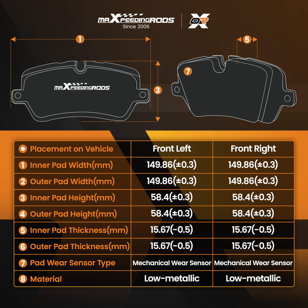 Front LR Brake Pads Kit compatible for Mitsubishi Pajero Mk II 2.4 2.5 2.8 3.0 1990-2000
