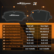 Laad de afbeelding in de galerijviewer, Rear Brake Pads Set compatible for Vauxhall Insignia/Compatible for Opel Insignia 2008-2017 13237765